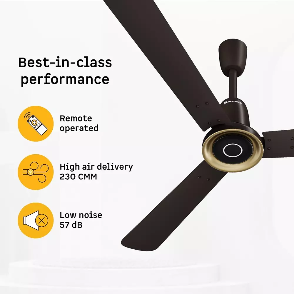 Atomberg Studio Nexus Non-Smart Blaze Brown 1200 mm Ceiling Fan With Remote