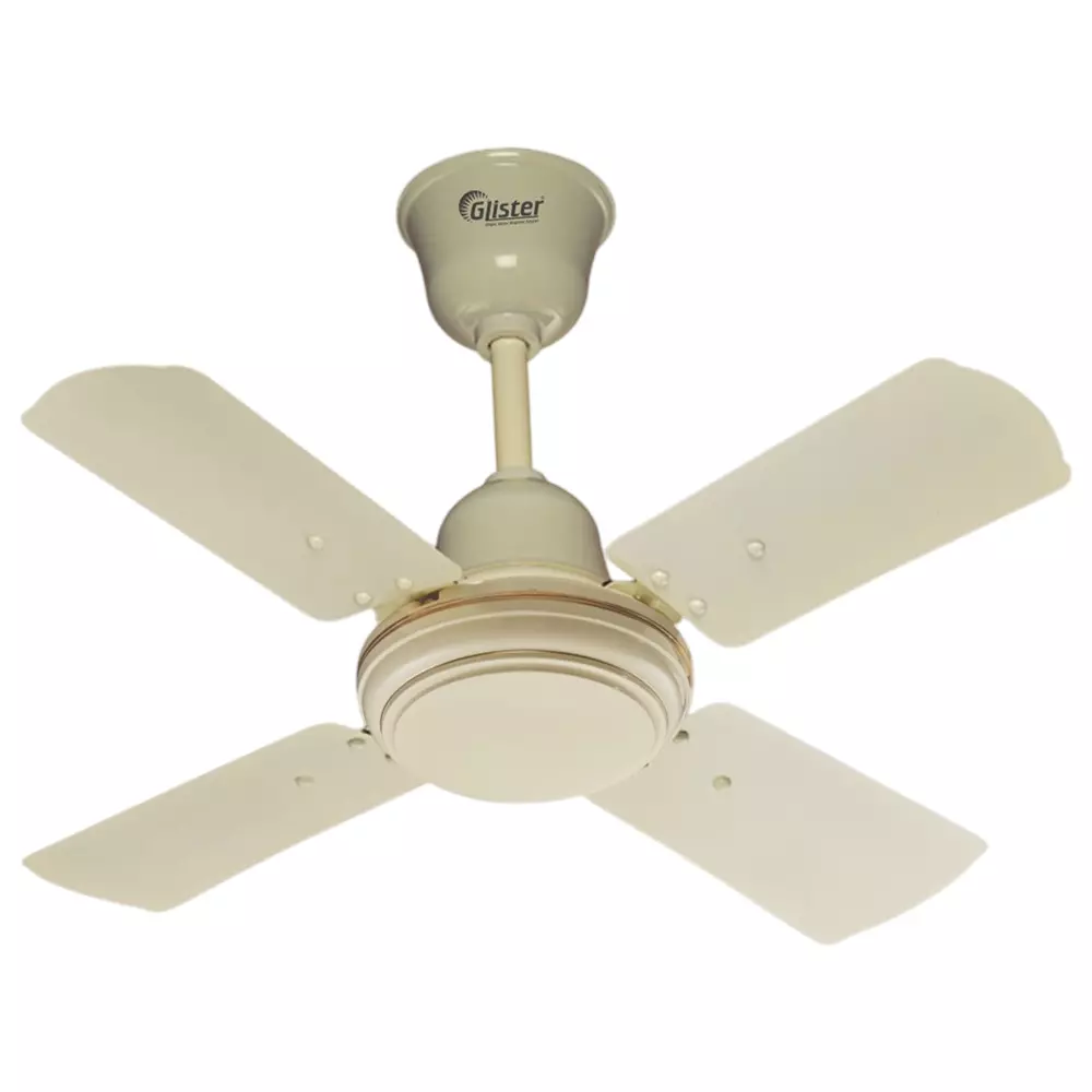 Glister New Lilly 60 W Ceiling Fan 600 mm (23 inch) Sweep Size 400 RPM Aluminium Ivory
