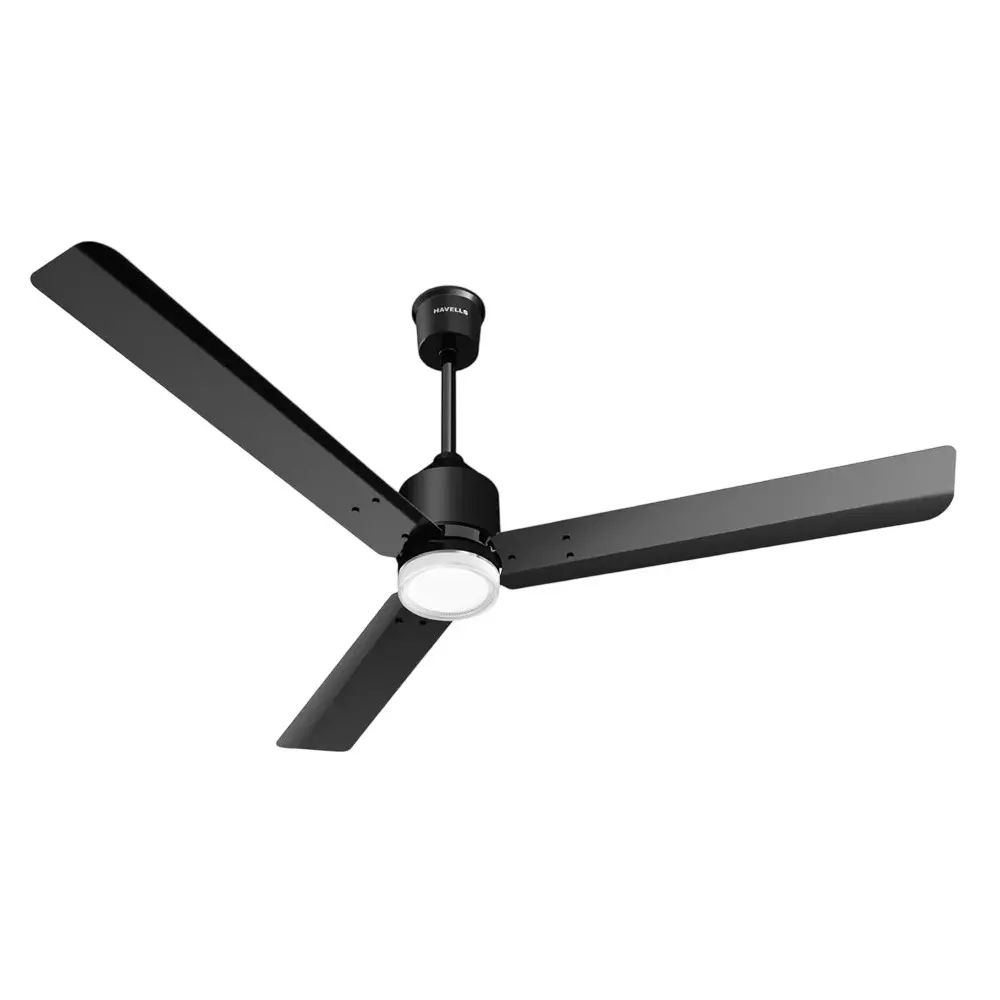 Havells Neon Underlight BLDC Ceiling Fan with Remote 1200 mm Sweep Size Matt Black, FHCNUE5MBL48