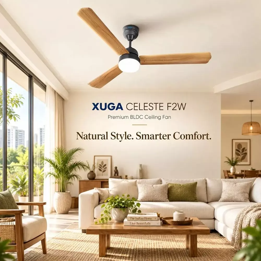 xuga-ceiling-fan-220-cmm-air-flow-bldc-motor-3-blades-380-rpm-1200-mm-sweep-size-5-star-rating-wooden-color-celeste-f2w