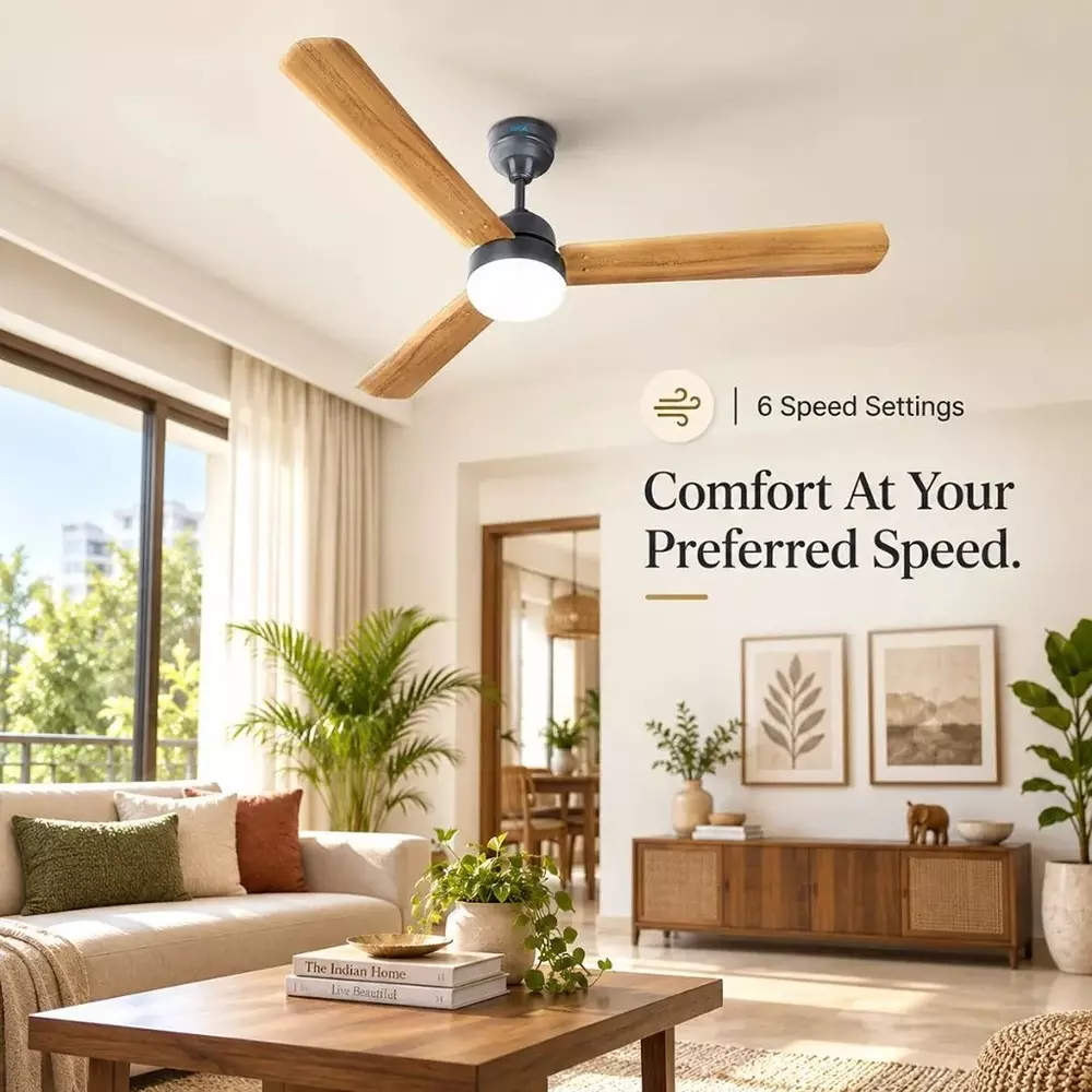 xuga-ceiling-fan-220-cmm-air-flow-bldc-motor-3-blades-380-rpm-1200-mm-sweep-size-5-star-rating-wooden-color-celeste-f2w