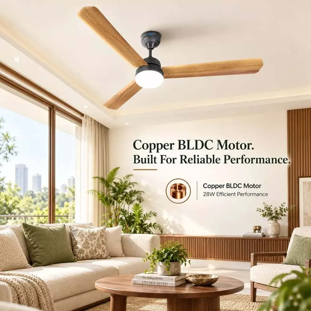 xuga-ceiling-fan-220-cmm-air-flow-bldc-motor-3-blades-380-rpm-1200-mm-sweep-size-5-star-rating-wooden-color-celeste-f2w