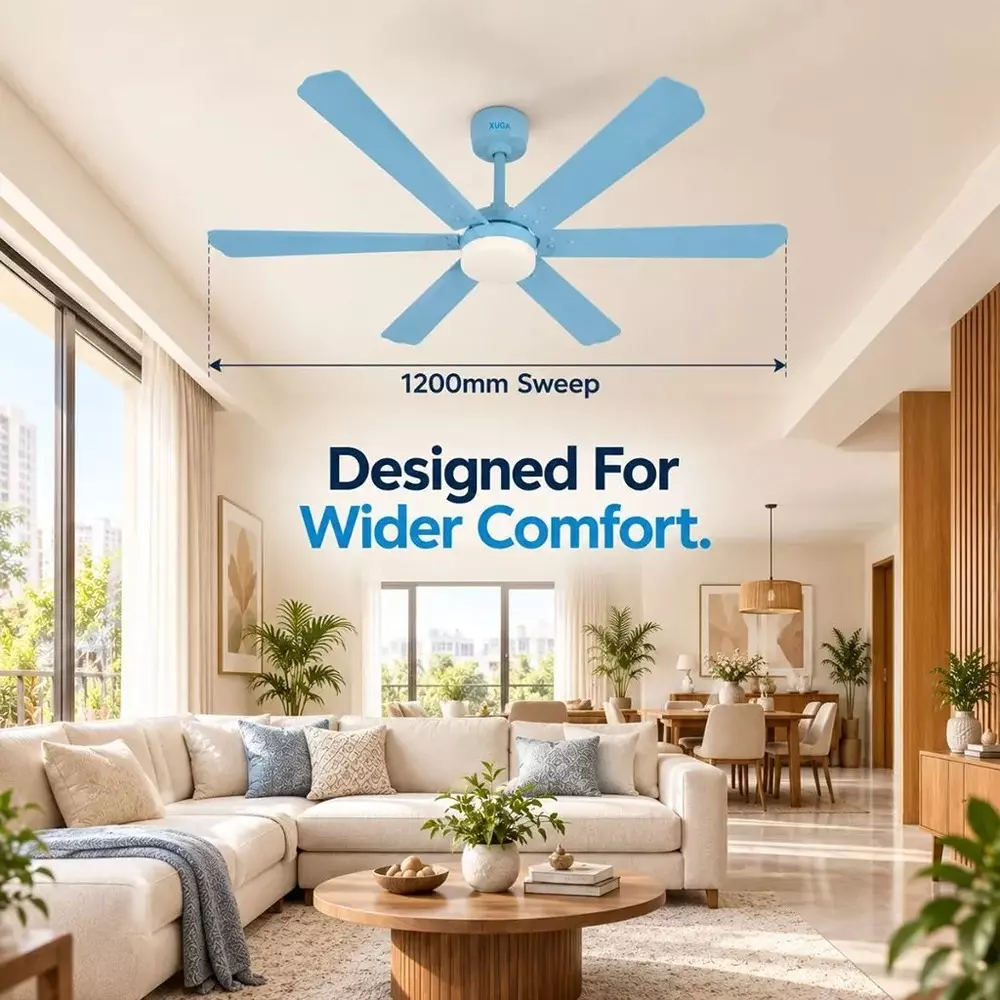 xuga-ceiling-fan-210-cmm-air-flow-bldc-motor-6-blades-320-rpm-1200-mm-sweep-size-5-star-rating-light-blue-color-zephyr-f1k