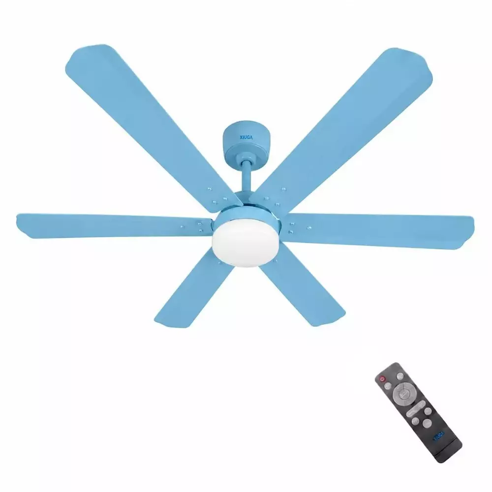 XUGA Ceiling Fan 210 CMM Air Flow BLDC Motor 6 Blades 320 RPM 1200 mm Sweep Size 5 Star Rating Light Blue Color, Zephyr F1K