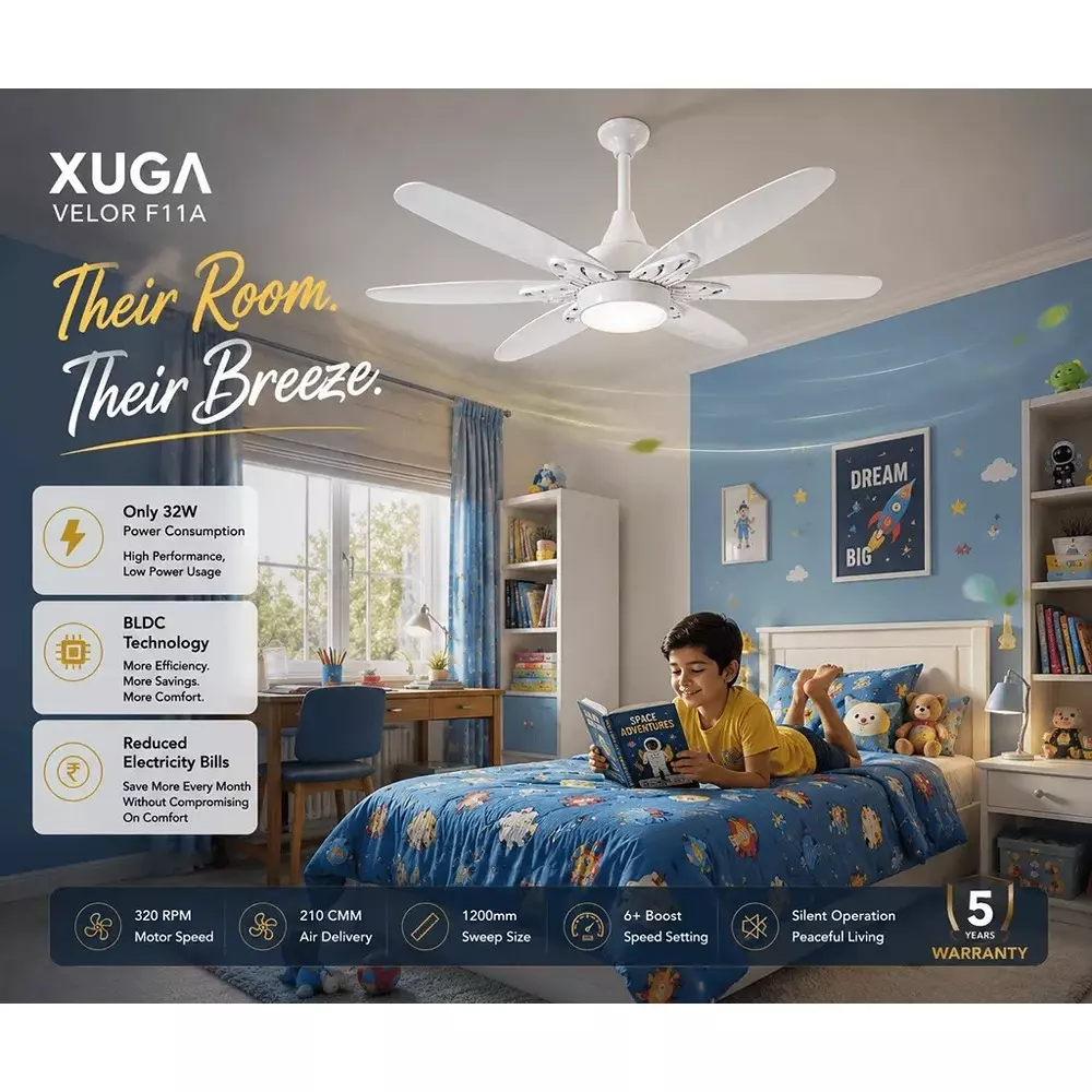 xuga-ceiling-fan-210-cmm-air-flow-bldc-motor-6-blades-320-rpm-1200-mm-sweep-size-white-color-velor-f11a