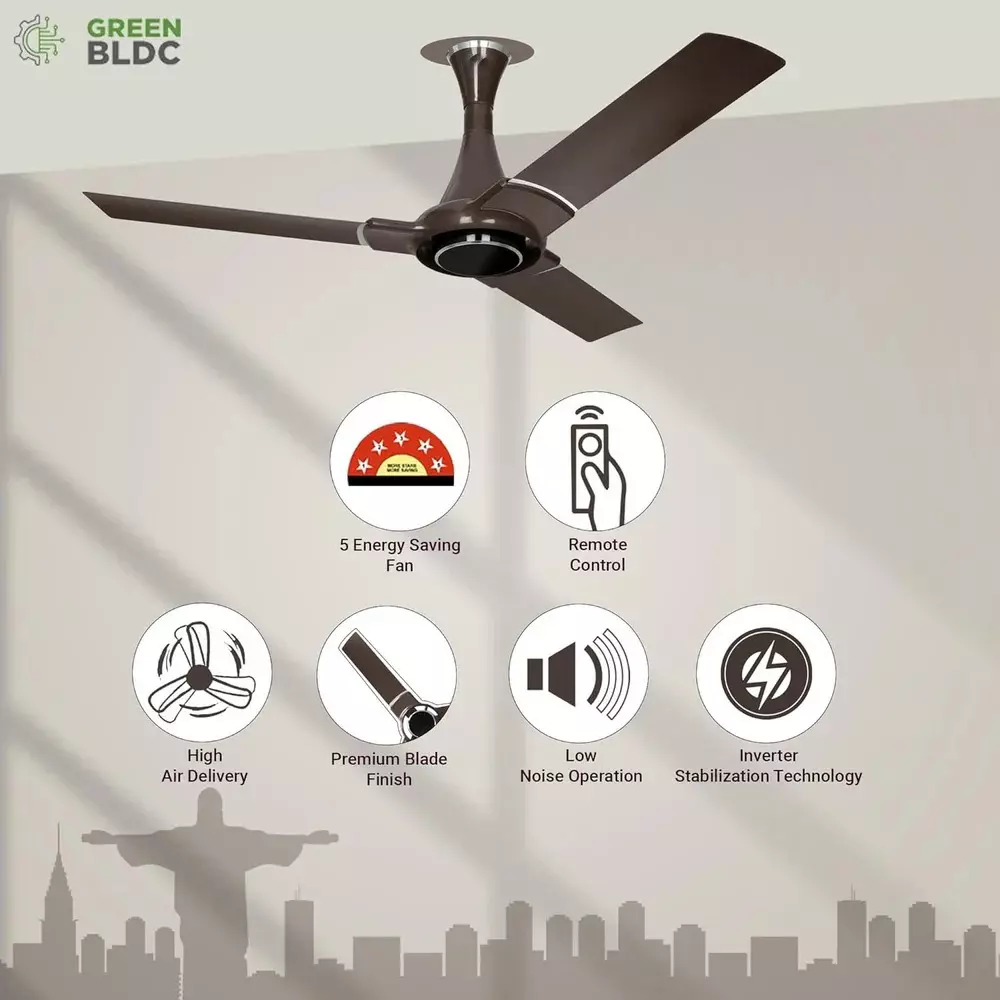 RR Signature NEW YORK SOHO Ceiling Fan Ale Brown 1200 mm Sweep 350 RPM