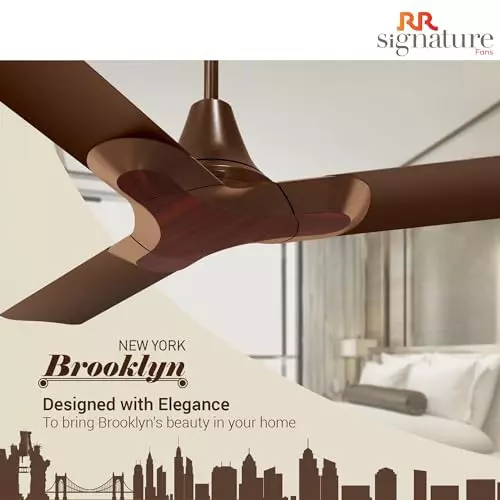 RR Signature NEW YORK BROOKLYN Ceiling Fan Mahogany 1200 mm Sweep 350 RPM