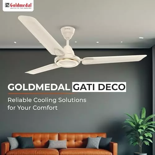 Goldmedal Gati Deco Ceiling Fan Ivory 1200 mm, SCFS500348GLNIV
