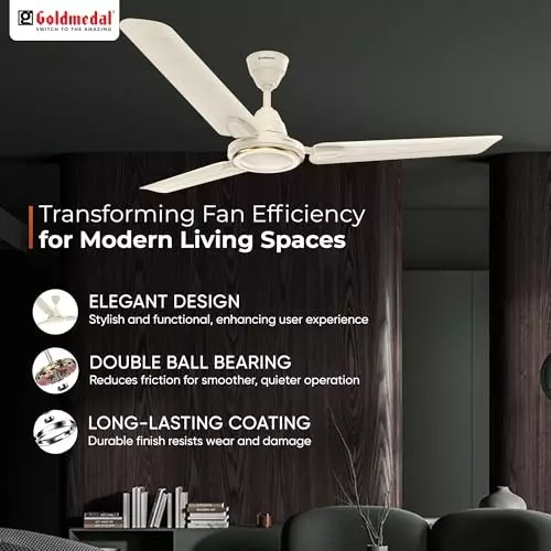 Goldmedal Gati Deco Ceiling Fan Ivory 1200 mm, SCFS500348GLNIV