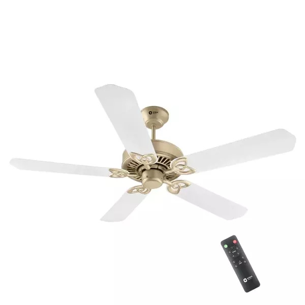 Orient Premium Subaris Ceiling Fan with Smart Remote Antique Gold White 1300 mm 67 W 5 Blades ‎250 RPM