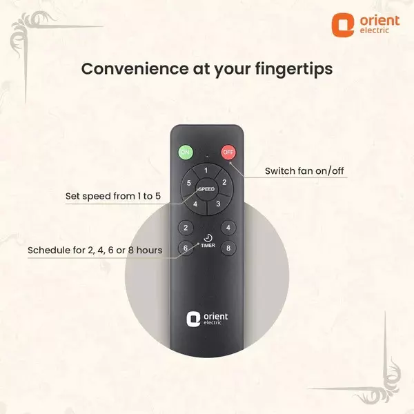 Orient Premium Subaris Ceiling Fan with Smart Remote Antique Gold White 1300 mm 67 W 5 Blades ‎250 RPM