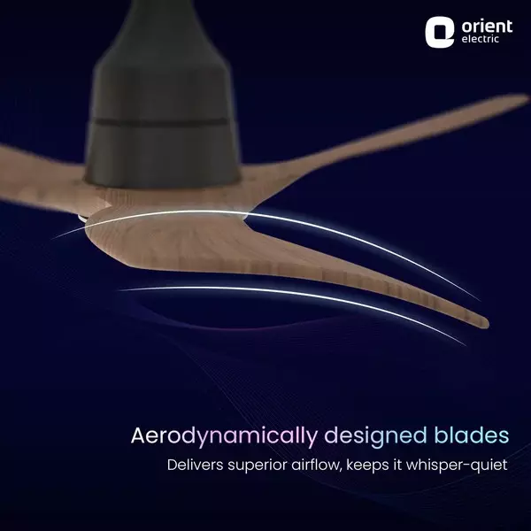 Orient Premium Aerosense BLDC Non-Underlight Ceiling Fan Honeymaple Wood 1200 mm 40 W 3 Blades 280 RPM