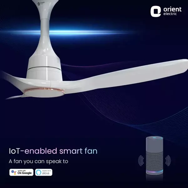 Orient Premium Aerosense BLDC Non-Underlight Ceiling Fan White 1200 mm 40 W 3 Blades 280 RPM