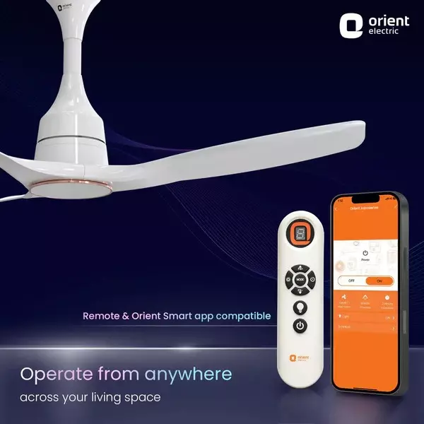 Orient Premium Aerosense BLDC Non-Underlight Ceiling Fan White 1200 mm 40 W 3 Blades 280 RPM