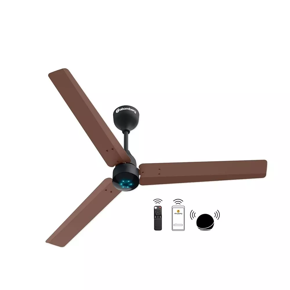 Atomberg Renesa Smart Brown & Black 1200 mm Ceiling Fan With Remote