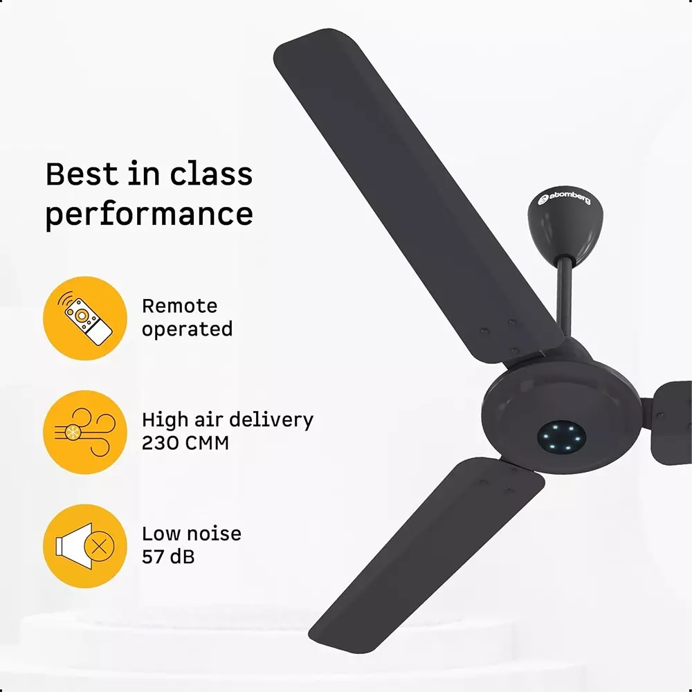 Atomberg Ikano Pebble Grey 1200 mm Ceiling Fan With Remote