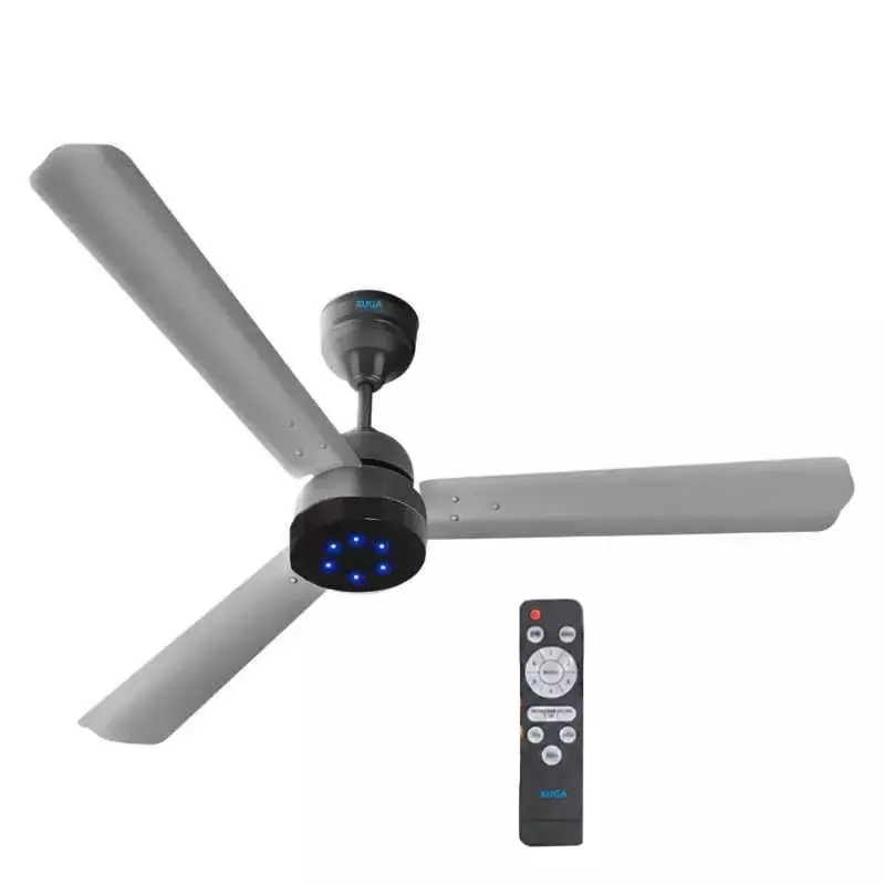 XUGA Ceiling Fan 220 CMM Air Flow BLDC Motor 3 Blades 380 RPM 1200 mm Sweep Size 5 Star Rating Grey Color, Aether F7G