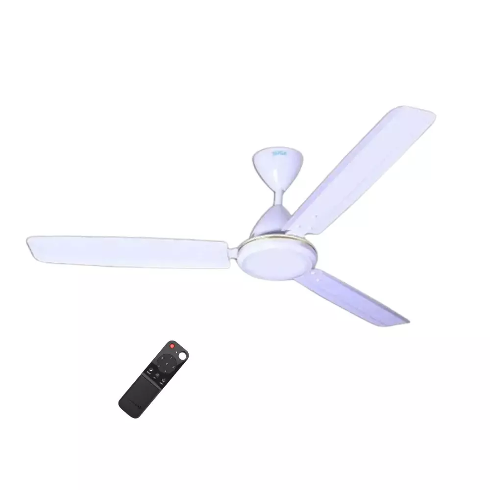 XUGA Ceiling Fan 220 CMM Air Flow BLDC Motor 3 Blades 380 RPM 1200 mm Sweep Size 5 Star Rating White Color, Neo F4W