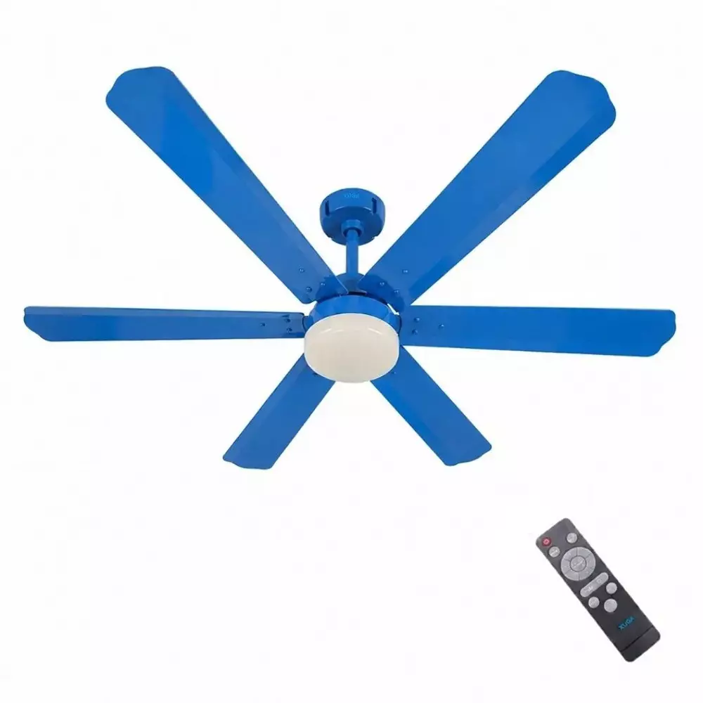 XUGA Ceiling Fan 210 CMM Air Flow BLDC Motor 6 Blades 320 RPM 1200 mm Sweep Size 5 Star Rating Sky Blue Color, Zephyr F1H