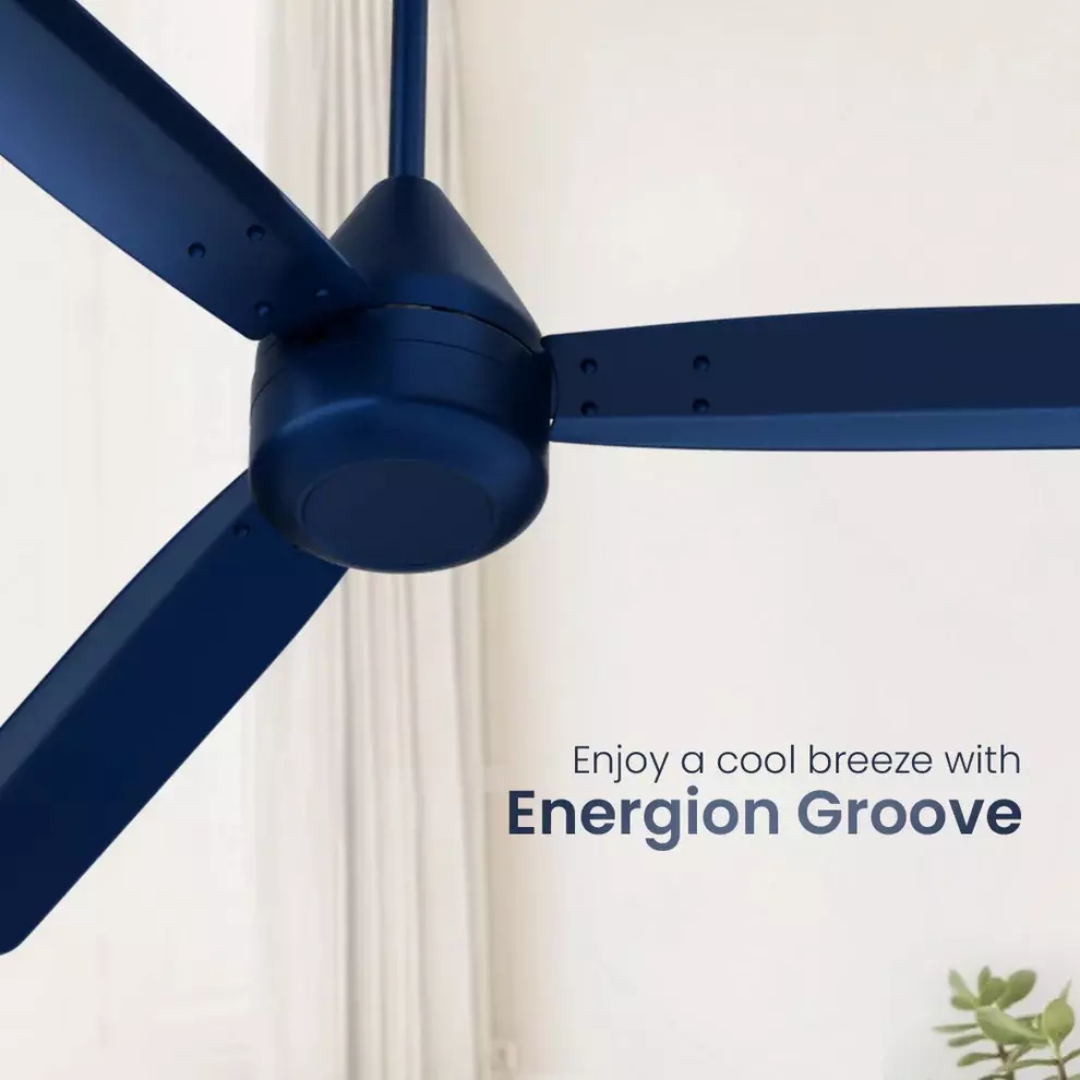 Crompton Energion Groove Remote Anti Dust Majolica Blue 1200 mm Ceiling Fan, CFENGR28W48MJBADRM