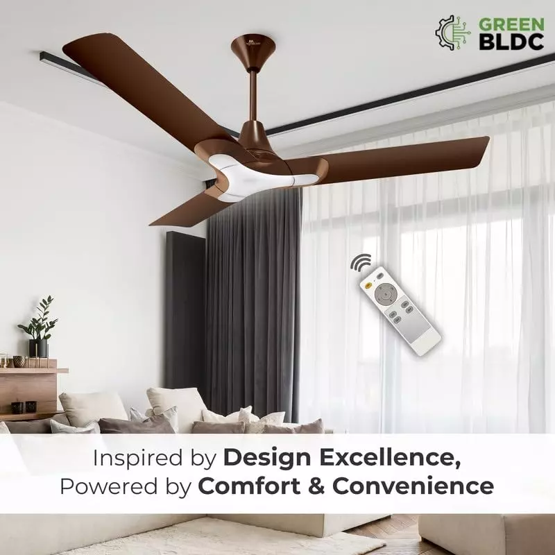 RR Signature NEW YORK BROOKLYN BLDC Ceiling Fan Ale Brown 1200 mm Sweep 350 RPM