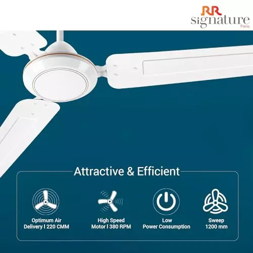 RR Signature JOSH Ceiling Fan White 1400 mm Sweep 300 RPM