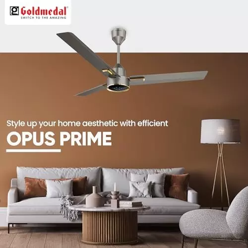Goldmedal Opus Prime Ceiling Fan with Remote Control Titanium Grey 1200 mm, SCFP301948GLTGR