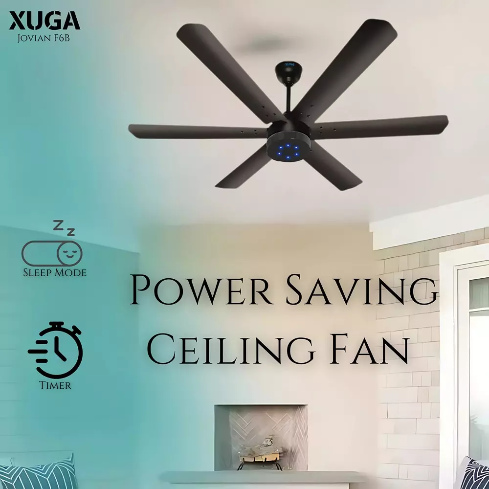XUGA Jovian F6B Premium Smart Ceiling Fan With Remote 320 RPM Speed 100% Copper Motor 32 W Smoke Brown