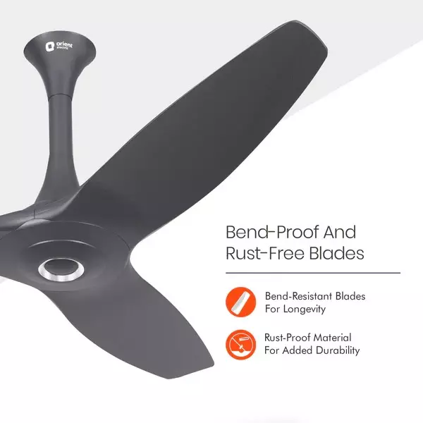 Orient BLDC Premium Aeroquiet Noiseless Ceiling Fan with Remote Daytone Grey 1200 mm 35 W 3 Blades 310 RPM