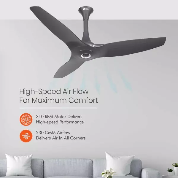 Orient BLDC Premium Aeroquiet Noiseless Ceiling Fan with Remote Daytone Grey 1200 mm 35 W 3 Blades 310 RPM