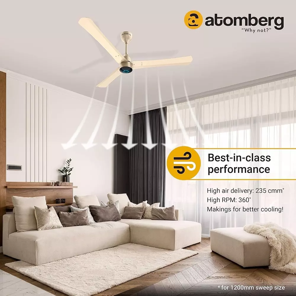 Atomberg Renesa+ Metallic Gold 900 mm Ceiling Fan with Remote