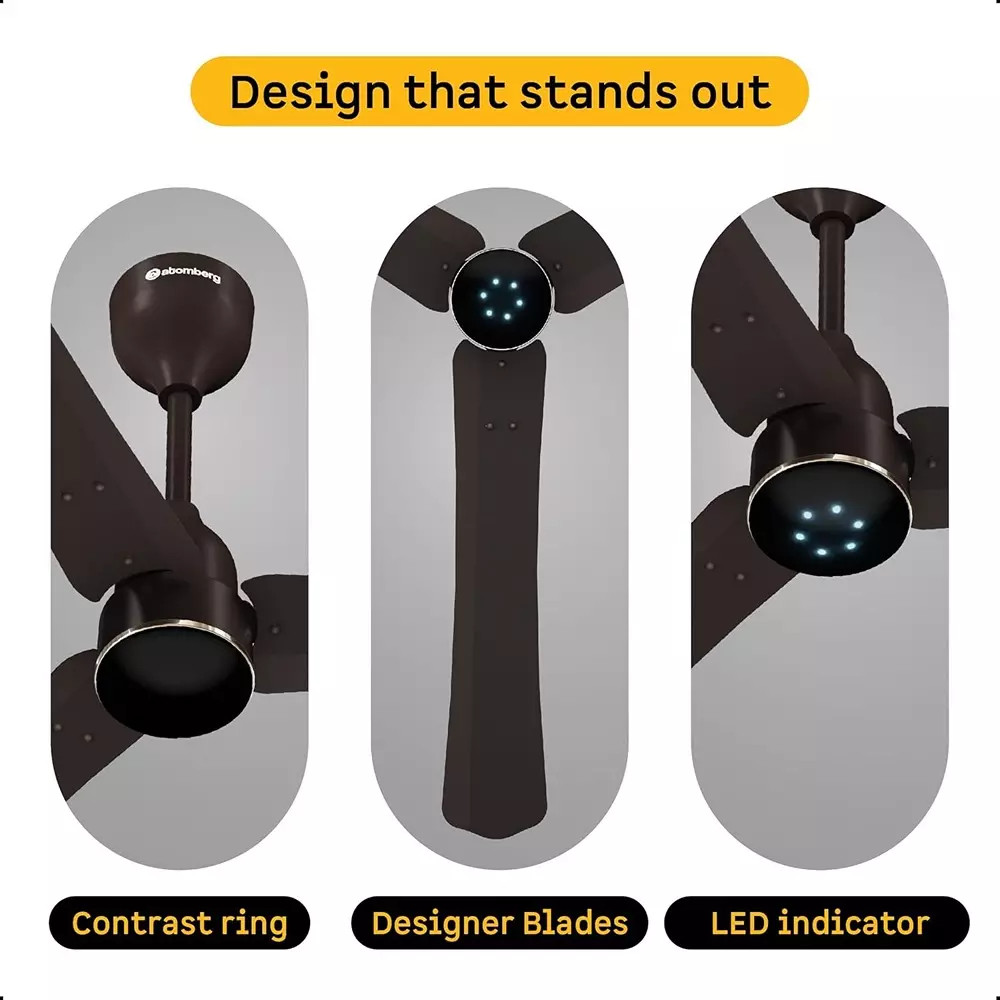 Atomberg Renesa Halo (All Smart) Blaze Brown 900 mm Ceiling Fan With Remote Control