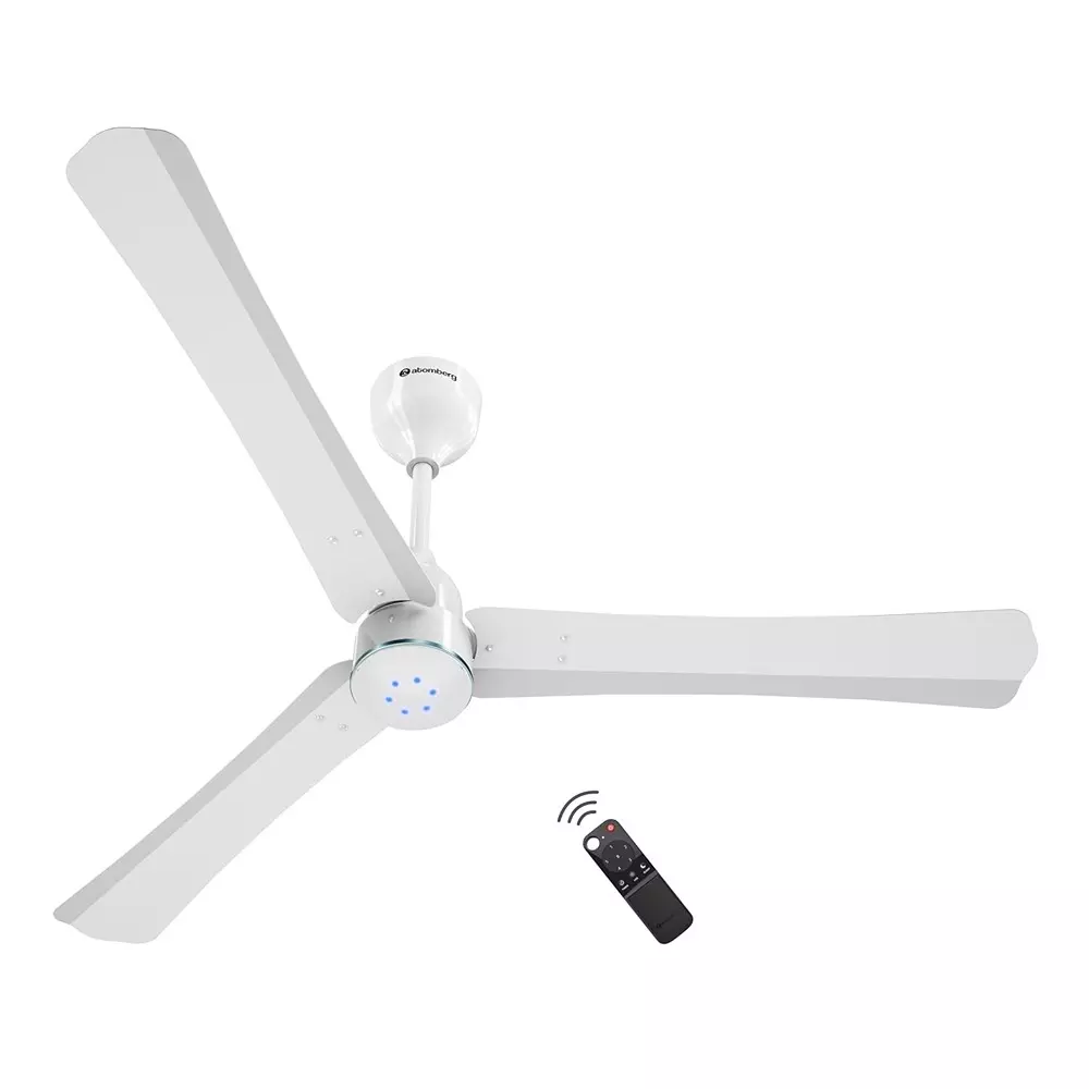 Atomberg Renesa Halo (All Smart) Gloss White Blue Ring 1200 mm Ceiling Fan With Remote Control