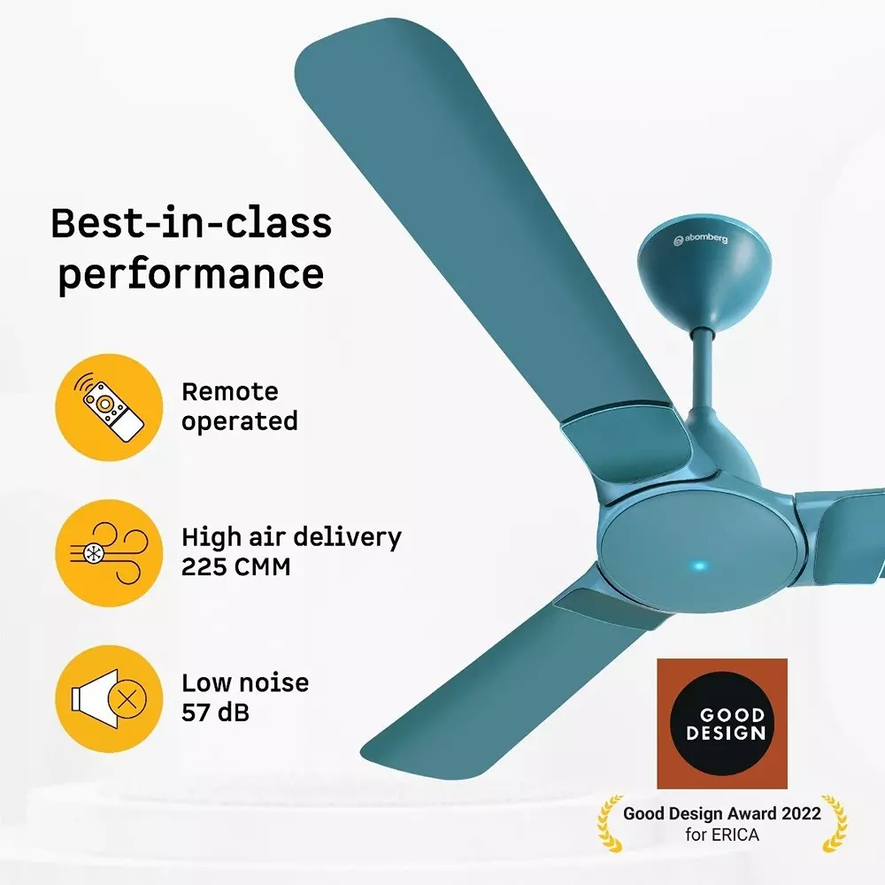 Atomberg Erica Nuvo Aegean Blue 1200 mm Ceiling Fan With Remote