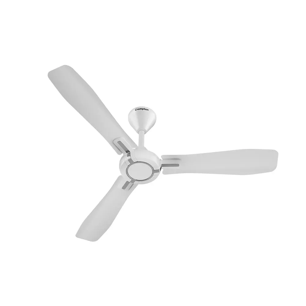 Crompton Highspeed Santos Anti-Dust Ceiling Fan 1200 mm (48 inch) Sweep Size Star Rated Pristine White Color