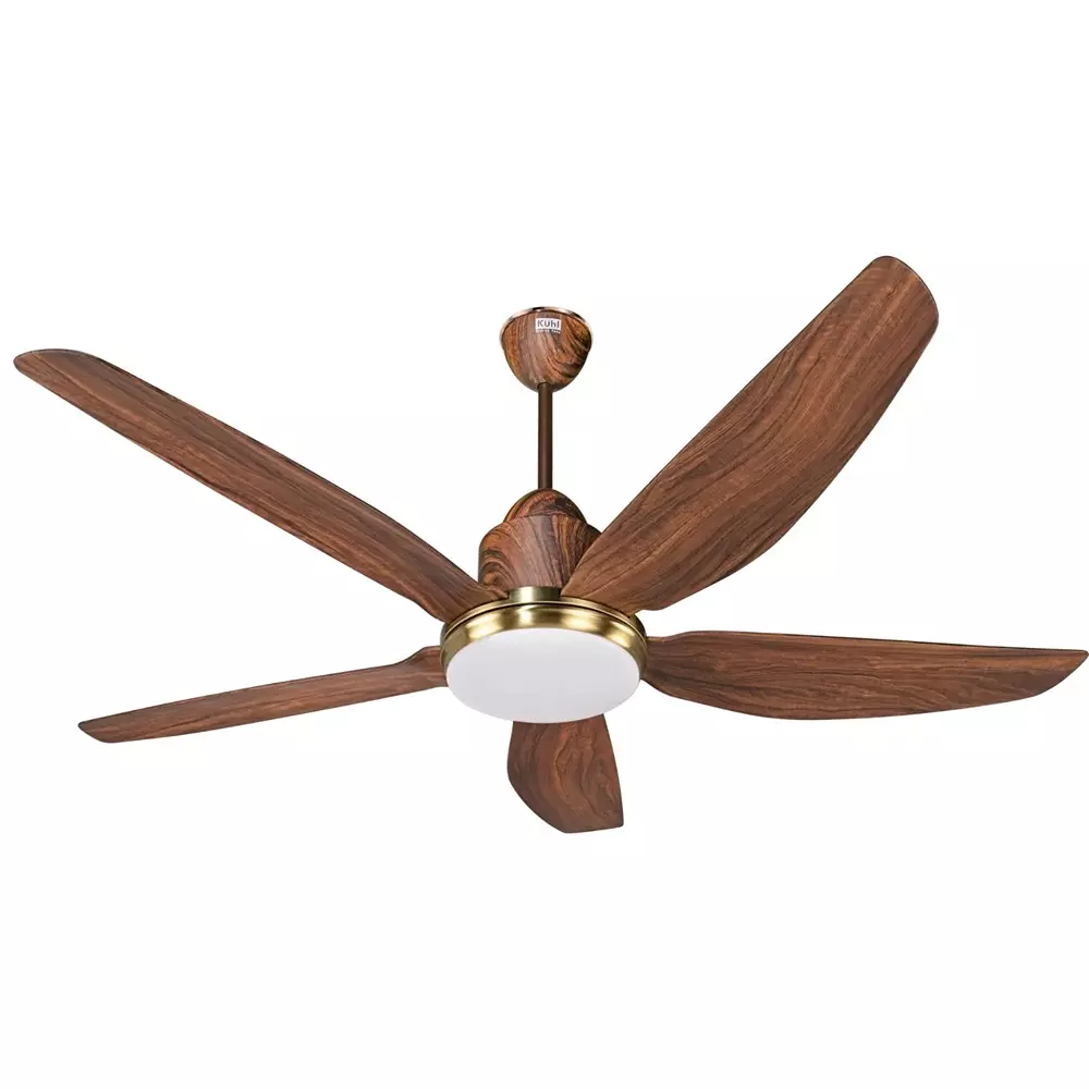 Kuhl Ceiling Fan Luxus Star 1400 mm Sweep Size 35 W 5 Blades Teak Wood color