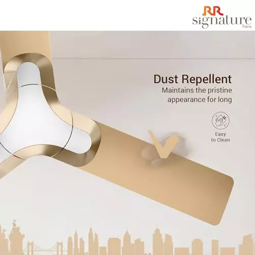 RR Signature LUMAIRE Ceiling Fan Champaign Gold 1200 mm Sweep 350 RPM