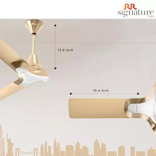 RR Signature LUMAIRE Ceiling Fan Champaign Gold 1200 mm Sweep 350 RPM