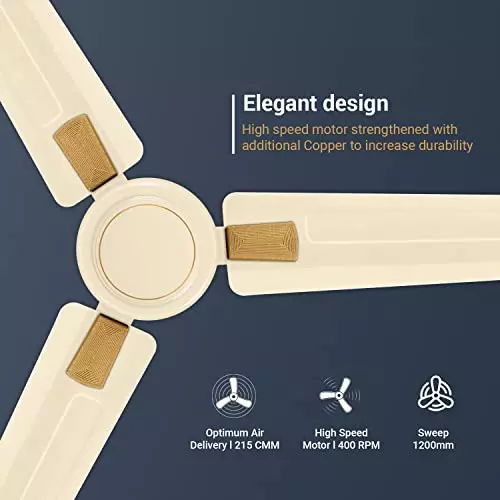 RR Signature RAPID DECO Ceiling Fan Pearl Cream 1200 mm Sweep 400 RPM