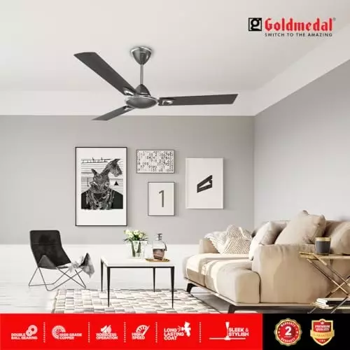 Goldmedal Eva Prime Ceiling Fan Metallic Grey 1200 mm, SCFP301748MQMGR