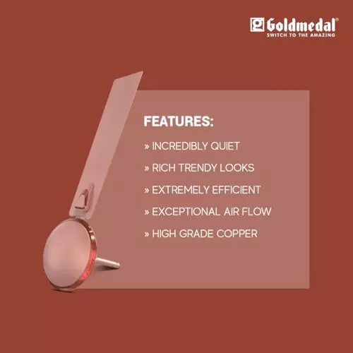 Goldmedal Eva Prime Ceiling Fan Rose Gold 1200 mm, SCFP301748MQRGD