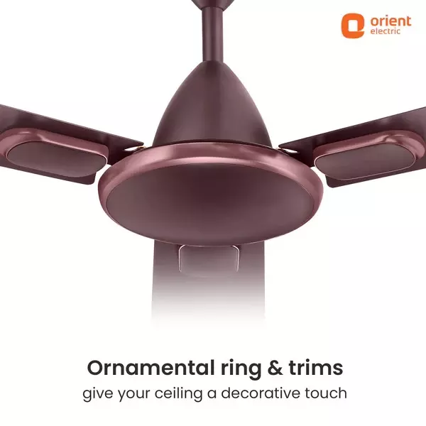 Orient Deco Blanco Ceiling Fan Wine Brown 1200 mm 55 W 3 Blades 370 RPM