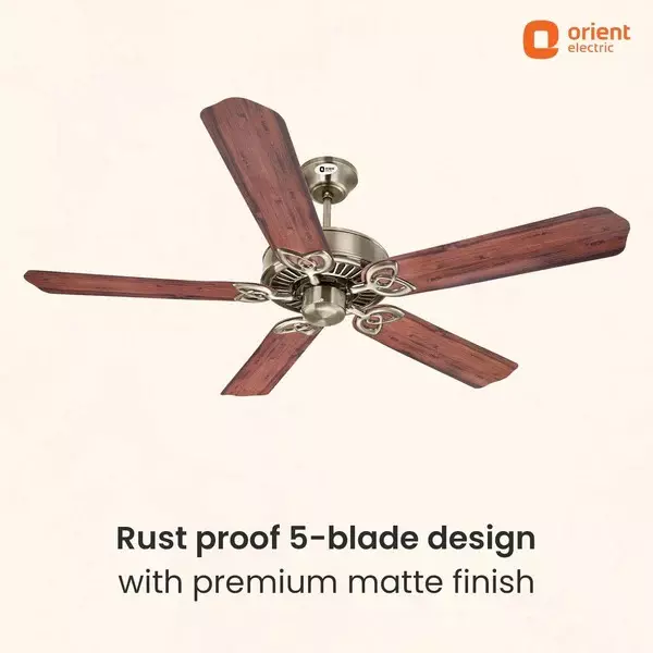 Orient Premium Subaris Ceiling Fan with Smart Remote Antique Copper Oak 1300 mm 67 W 5 Blades ‎250 RPM