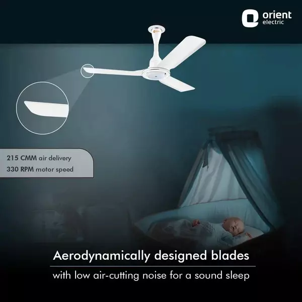Orient BLDC Deco I Float Ceiling Fan White 1200 mm 32 W 3 Blades 330 RPM