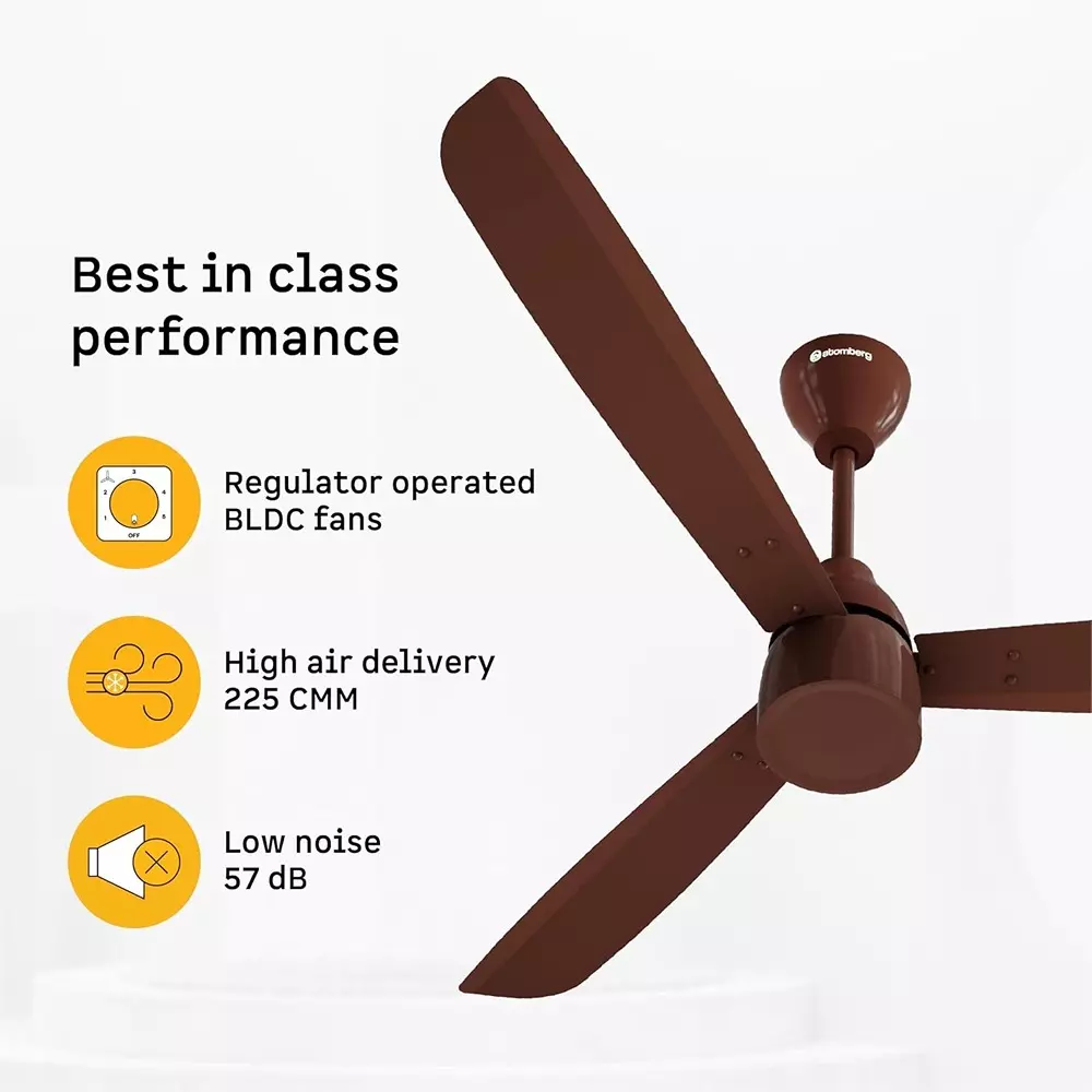 Atomberg Renesa Prime Regulator Brown 1200 mm Ceiling Fan With Remote