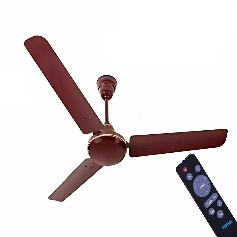 XUGA Ceiling Fan 220 CMM Air Flow BLDC Motor 3 Blades 380 RPM 1200 mm Sweep Size 5 Star Rating Smoky Brown Color, Neo F4B