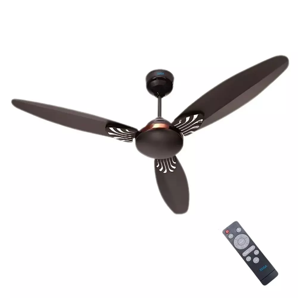 XUGA Ceiling Fan 220 CMM Air Flow BLDC Motor 3 Blades 380 RPM 1200 mm Sweep Size 5 Star Rating Smoke Brown Color, Nimbus F5B