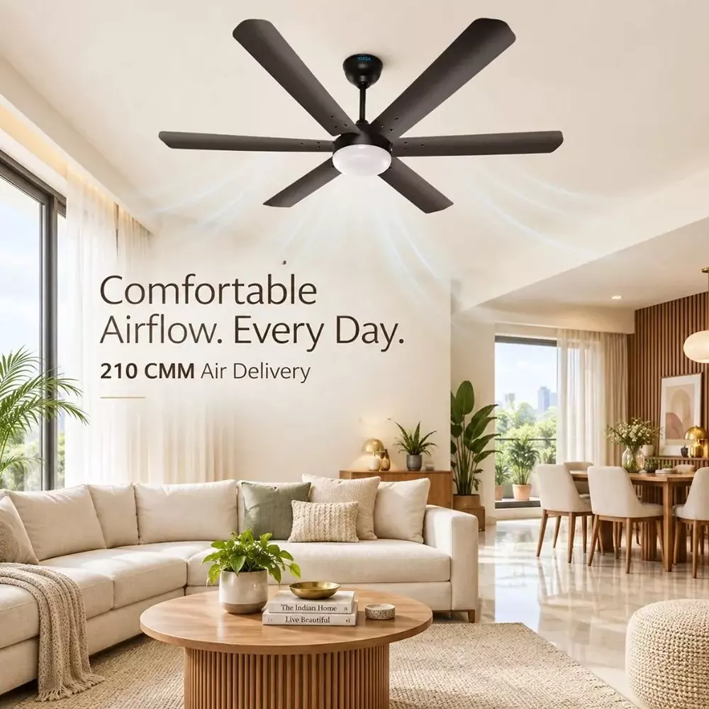 xuga-ceiling-fan-210-cmm-air-flow-bldc-motor-6-blades-320-rpm-1200-mm-sweep-size-5-star-rating-smoke-brown-color-zephyr-f1b