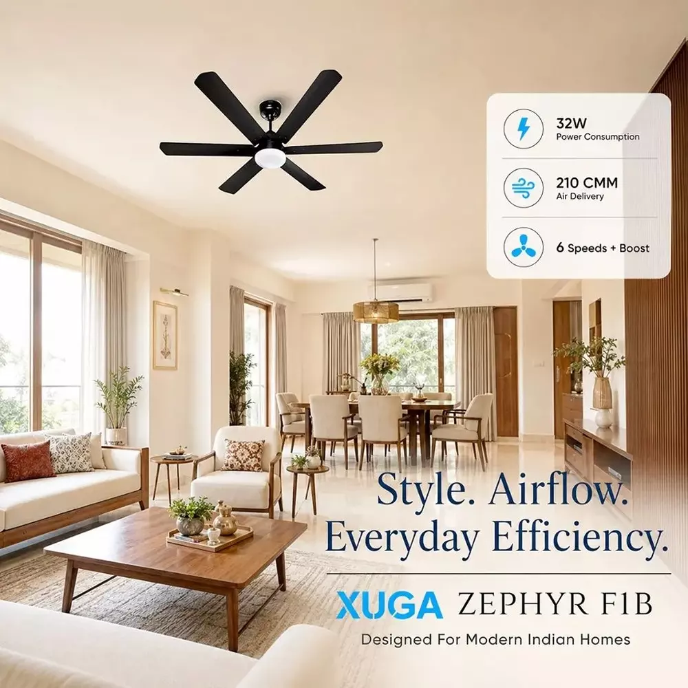 xuga-ceiling-fan-210-cmm-air-flow-bldc-motor-6-blades-320-rpm-1200-mm-sweep-size-5-star-rating-smoke-brown-color-zephyr-f1b