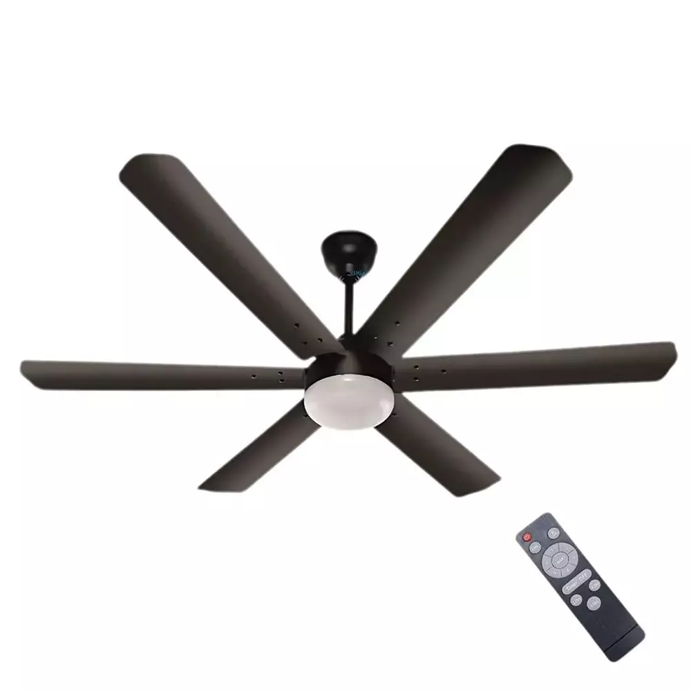 XUGA Ceiling Fan 210 CMM Air Flow BLDC Motor 6 Blades 320 RPM 1200 mm Sweep Size 5 Star Rating Smoke Brown Color, Zephyr F1B